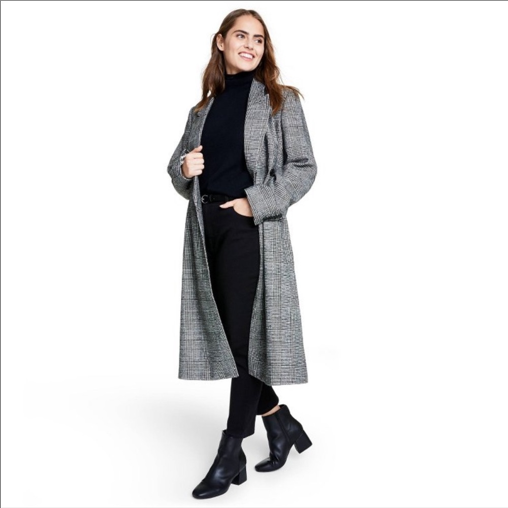 Nili Lotan x Target Plaid Double Breasted Overcoat